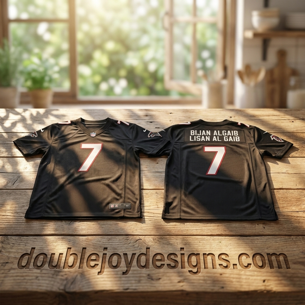 Atlanta Falcons Bijan Robinson Bijan Algaib Lisan Al Gaib Number 7 Black Football Jersey Atlanta Falcons Bijan Robinson Bijan Algaib Lisan Al Gaib Number 7 Black Football Jersey