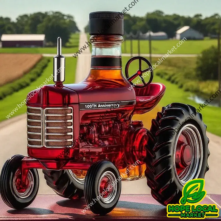 Personalized Farmall 100th Anniversary Red Vintage Tractor Glass Whiskey Decanter Personalized Farmall 100th Anniversary Red Vintage Tractor Glass Whiskey Decanter