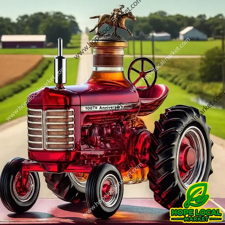 Personalized Farmall 100th Anniversary Red Vintage Tractor Glass Whiskey Decanter Personalized Farmall 100th Anniversary Red Vintage Tractor Glass Whiskey Decanter