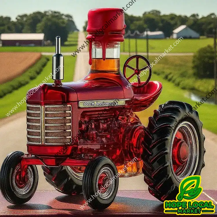 Personalized Farmall 100th Anniversary Red Vintage Tractor Glass Whiskey Decanter Personalized Farmall 100th Anniversary Red Vintage Tractor Glass Whiskey Decanter