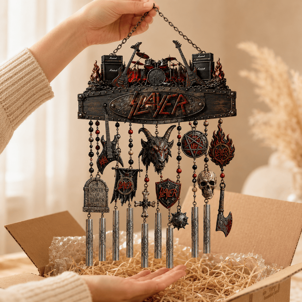 Slayer Heavy Metal Rock Band Gothic South of Heaven Outdoor Garden Wind Chime Slayer Heavy Metal Rock Band Gothic South of Heaven Outdoor Garden Wind Chime