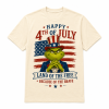 Grinch Uncle Sam Happy 4th of July Patriotic USA Flag Vintage Cream Graphic T-Shirt