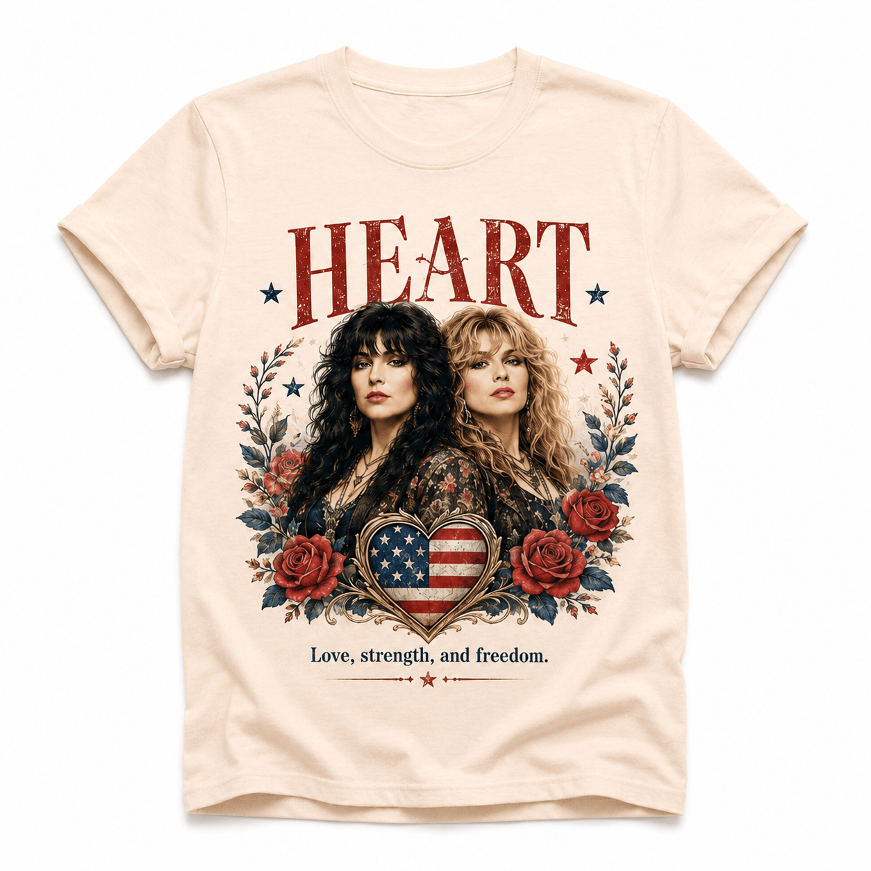 Heart Rock Band America 250th Anniversary 1776-2026 Patriotic Vintage Graphic T-Shirt Heart Rock Band America 250th Anniversary 1776-2026 Patriotic Vintage Graphic T-Shirt
