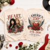 Heart Rock Band America 250th Anniversary 1776-2026 Patriotic Vintage Graphic T-Shirt