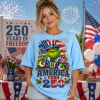 America 250th Anniversary Uncle Sam Grinch Funny Patriotic Christmas 3D Graphic T-Shirt