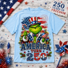 America 250th Anniversary Uncle Sam Grinch Funny Patriotic Christmas 3D Graphic T-Shirt