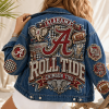 Alabama Crimson Tide Roll Tide Rhinestone National Champions Denim Jacket