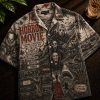Vintage Horror Movie Slasher Villains Retro Sketch Halloween Hawaiian Shirt
