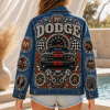 Dodge Challenger RT Hemi Power Muscle Car Retro Graphic Denim Jacket