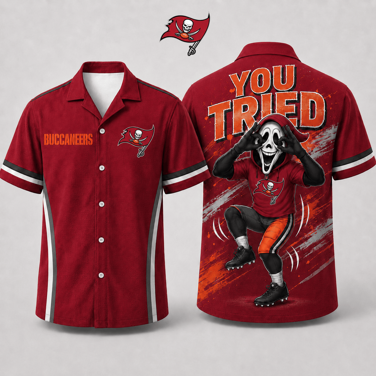 Tampa Bay Buccaneers Ghostface Griddy Dance You Tried Funny Red Game Day Hawaiian Shirt Tampa Bay Buccaneers Ghostface Griddy Dance You Tried Funny Red Game Day Hawaiian Shirt