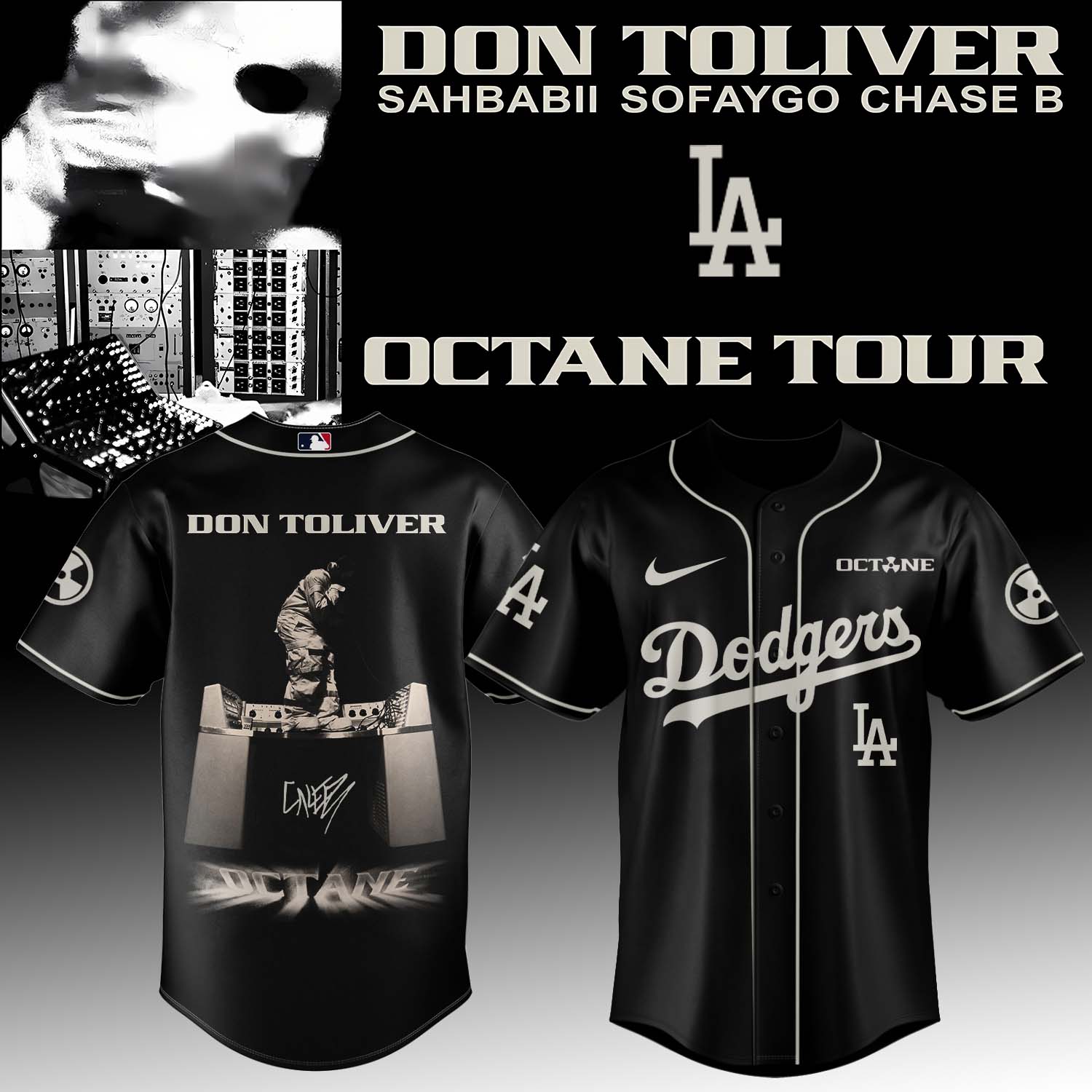 Don Toliver Octane Tour 2026 MLB Collaboration Limited Edition Black Baseball Jersey Don Toliver Octane Tour 2026 MLB Collaboration Limited Edition Black Baseball Jersey
