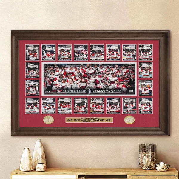 Carolina Hurricanes 2026 Stanley Cup Champions Commemorative Limited Edition Signature Framed Canvas Wall Art