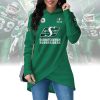 Saskatchewan Roughriders CFL Personalized Green Women's Asymmetric Cross Front Hoodie