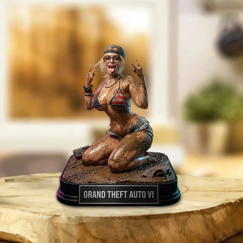 Grand Theft Auto VI GTA 6 Mud Girl Bikini Character Gaming Room Decor Collectible Custom Shape Acrylic Plaque Grand Theft Auto VI GTA 6 Mud Girl Bikini Character Gaming Room Decor Collectible Custom Shape Acrylic Plaque