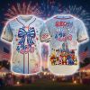 Custom Woodland Friends USA 250 Celebration Patriotic Red White and Blue Baseball Jersey
