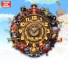 Straw Hat Pirates Anime Personalized Custom Name 3D Acrylic Hanging Wall Clock
