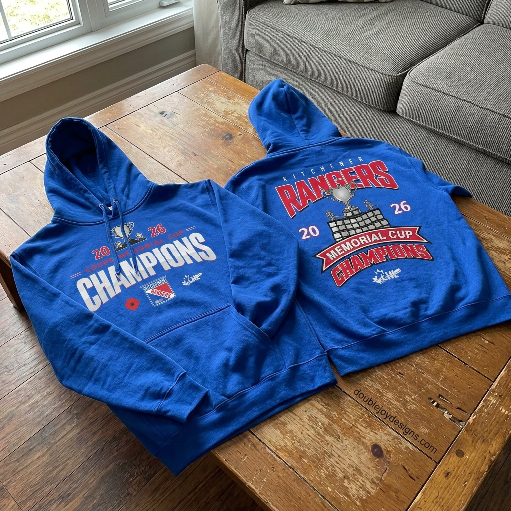 Kitchener Rangers 2026 Memorial Cup Champions Commemorative Royal Blue Graphic Full Zip Hoodie Kitchener Rangers 2026 Memorial Cup Champions Commemorative Royal Blue Graphic Full Zip Hoodie