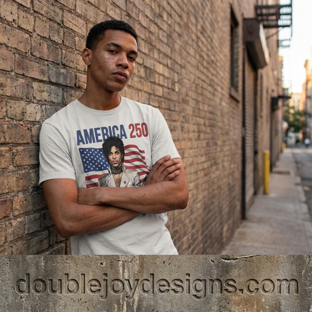 Prince America 250 Years of American Music Signature Patriotic Vintage Graphic T-Shirt Prince America 250 Years of American Music Signature Patriotic Vintage Graphic T-Shirt
