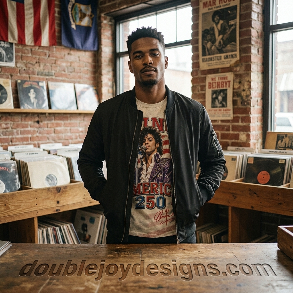 Prince America 250 Years of American Music Signature Patriotic Vintage Graphic T-Shirt Prince America 250 Years of American Music Signature Patriotic Vintage Graphic T-Shirt