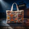 Illinois Fighting Illini Orange and Blue Beaded Game Day Embellished Canvas Tote Bag