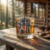 Personalized US Veteran America 250th Anniversary 1776-2026 Patriotic Soldier Skull Commemorative Whiskey Glass