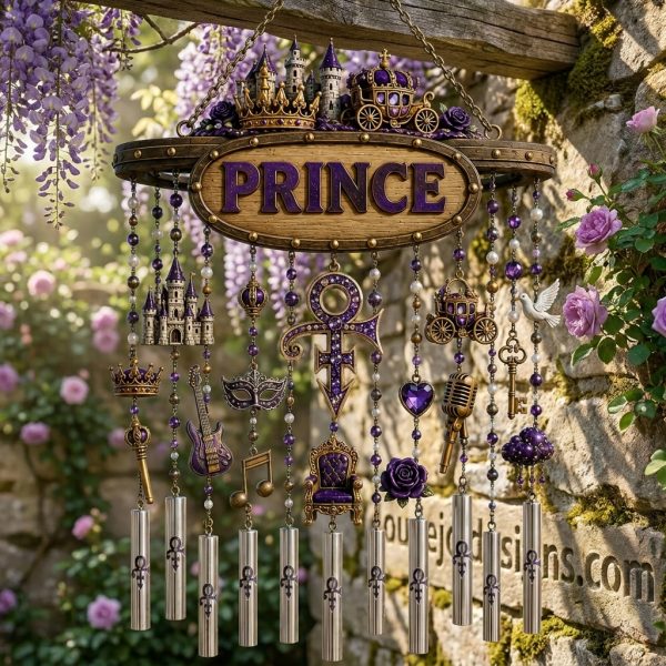 Prince Tribute Love Symbol Purple Rain Commemorative Outdoor Garden Wind Chime