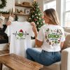 The Grinch Heartbeat EKG and Grinch Addiction Double Sided Christmas Graphic T-Shirt