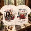 Heart Rock Band America 250th Anniversary 1776-2026 Patriotic Vintage Graphic T-Shirt