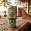 Miami Hurricanes Sebastian The Ibis Summer Splash Insulated Stainless Steel 40oz Tumbler with Handle