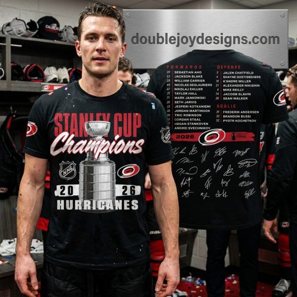Carolina Hurricanes 2026 Stanley Cup Champions Commemorative Player Roster T-Shirt