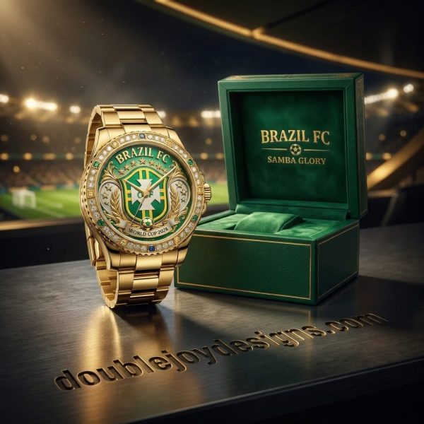 Brazil FC World Cup 2026 Samba Glory Gold Luxury Stainless Steel Watch