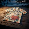 Vintage Horror Movie Slasher Villains Retro Sketch Halloween Hawaiian Shirt