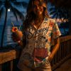 Snoopy Peanuts Retro Tropical Summer Beach Woodstock Floral Cream Hawaiian Shirt