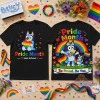 Bluey Pride Month Love Is Love Be Proud Be You Rainbow Graphic T-Shirt