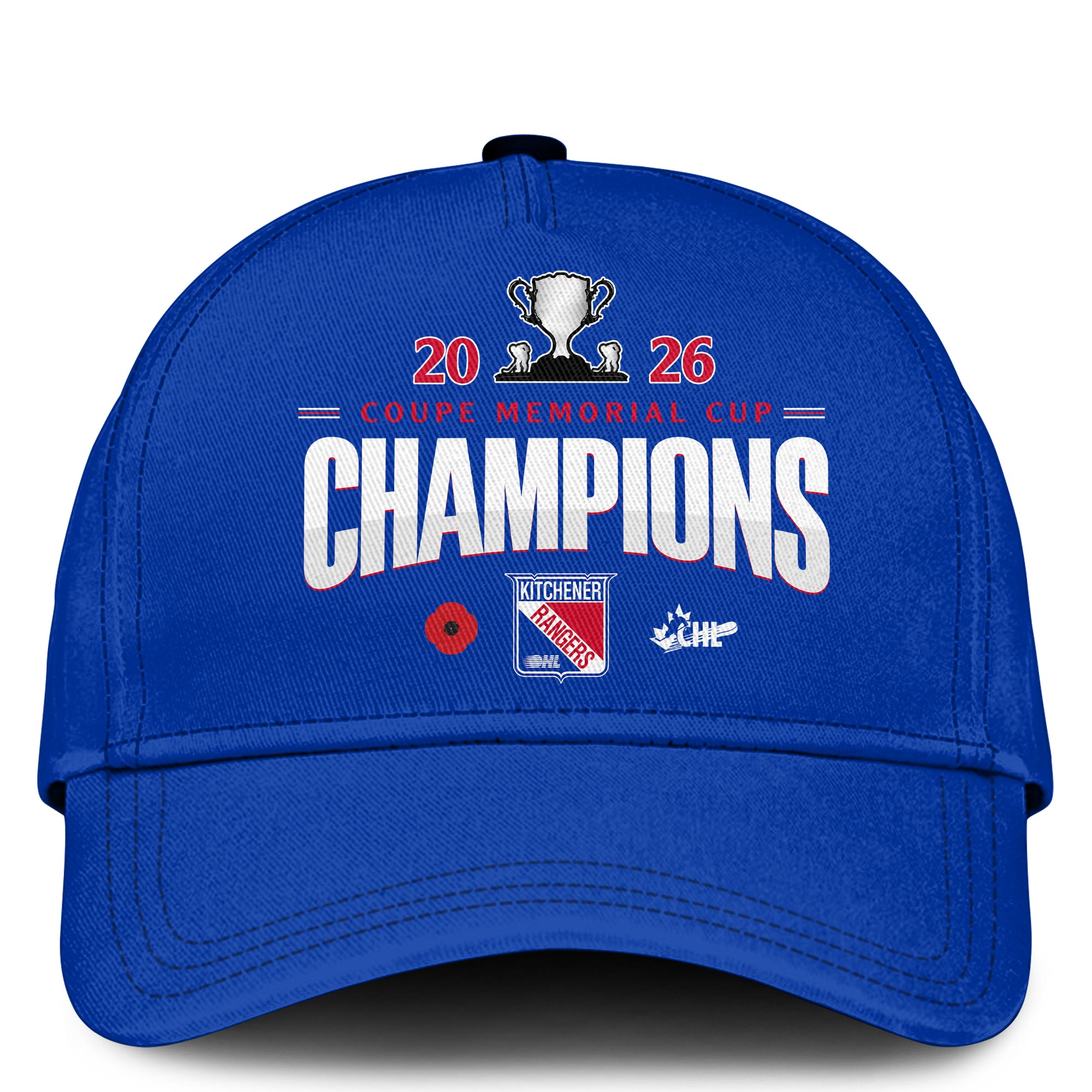 Kitchener Rangers 2026 Memorial Cup Champions Commemorative Royal Blue Graphic Full Zip Hoodie Kitchener Rangers 2026 Memorial Cup Champions Commemorative Royal Blue Graphic Full Zip Hoodie