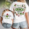 The Grinch Heartbeat EKG and Grinch Addiction Double Sided Christmas Graphic T-Shirt