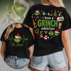 The Grinch Heartbeat EKG and Grinch Addiction Double Sided Christmas Graphic T-Shirt