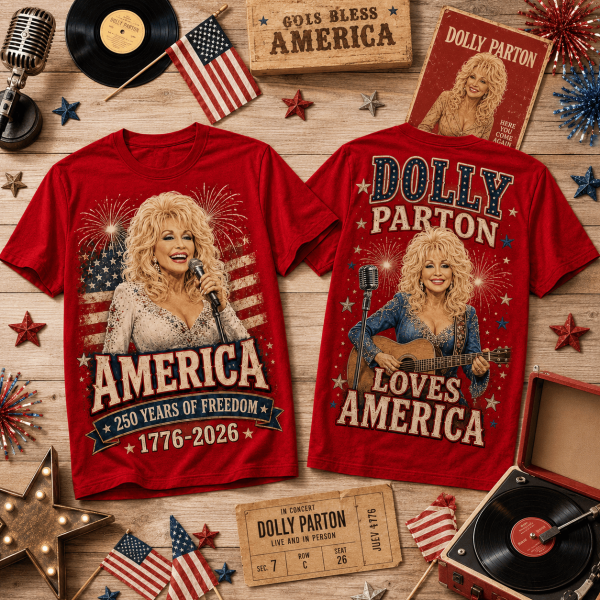 Dolly Parton America 250 Years of Freedom 1776-2026 Vintage Patriotic Commemorative T-Shirt