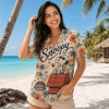 Snoopy Peanuts Retro Tropical Summer Beach Woodstock Floral Cream Hawaiian Shirt