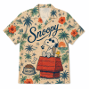 Snoopy Peanuts Retro Tropical Summer Beach Woodstock Floral Cream Hawaiian Shirt