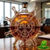Personalized Nautical Ship Wheel Custom Name Anchor Glass Whiskey Decanter