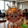 Personalized Nautical Ship Wheel Custom Name Anchor Glass Whiskey Decanter