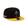 Pittsburgh Steelers Steely McBeam Mascot Super Bowl XL Side Patch Black and Gold Fitted Hat