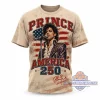 Prince America 250 Years of American Music Signature Patriotic Vintage Graphic T-Shirt