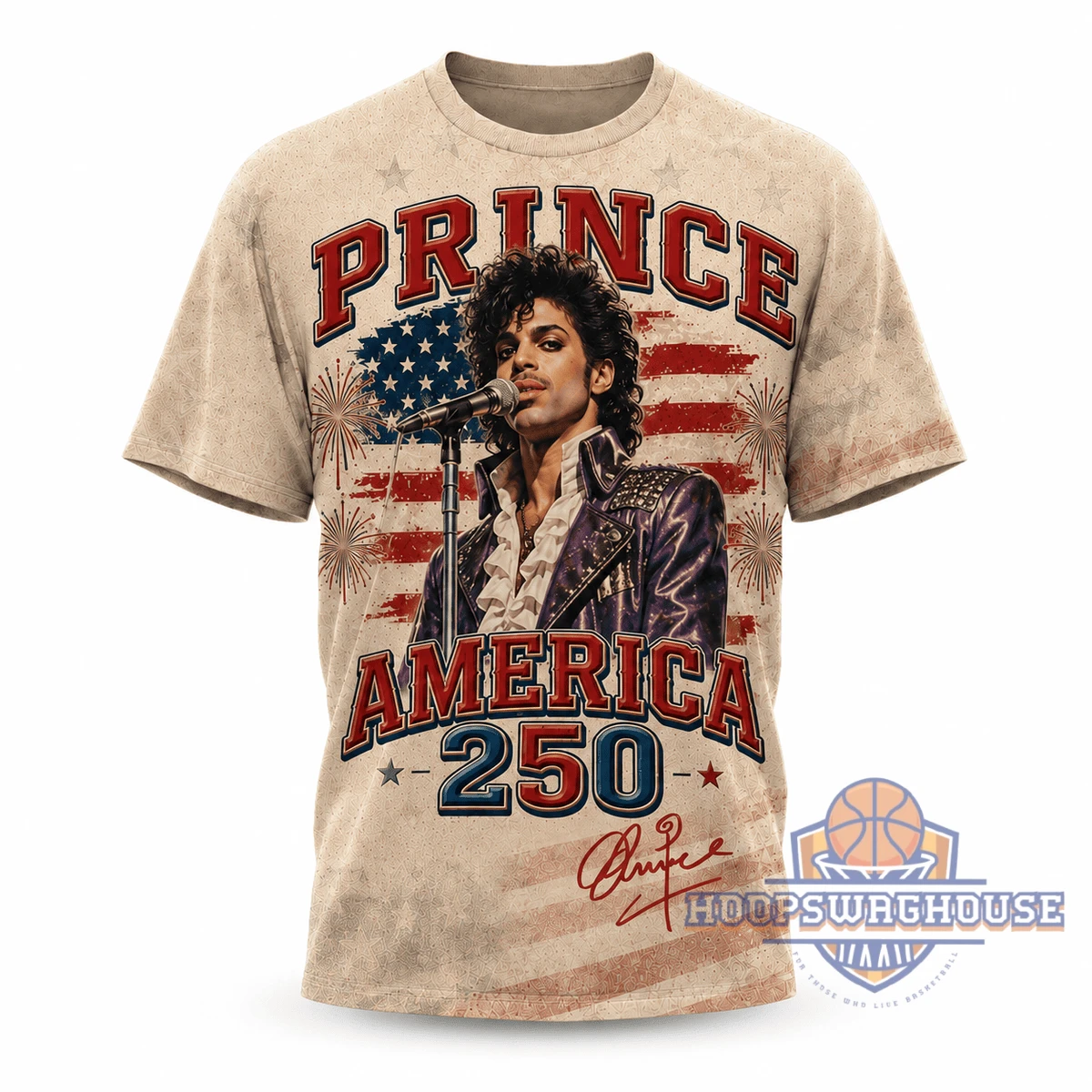 Prince America 250 Years of American Music Signature Patriotic Vintage Graphic T-Shirt Prince America 250 Years of American Music Signature Patriotic Vintage Graphic T-Shirt