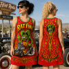 Rat Fink Hot Rod Rockabilly Retro Graphic Print Sleeveless Tank Dress