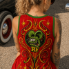 Rat Fink Hot Rod Rockabilly Retro Graphic Print Sleeveless Tank Dress