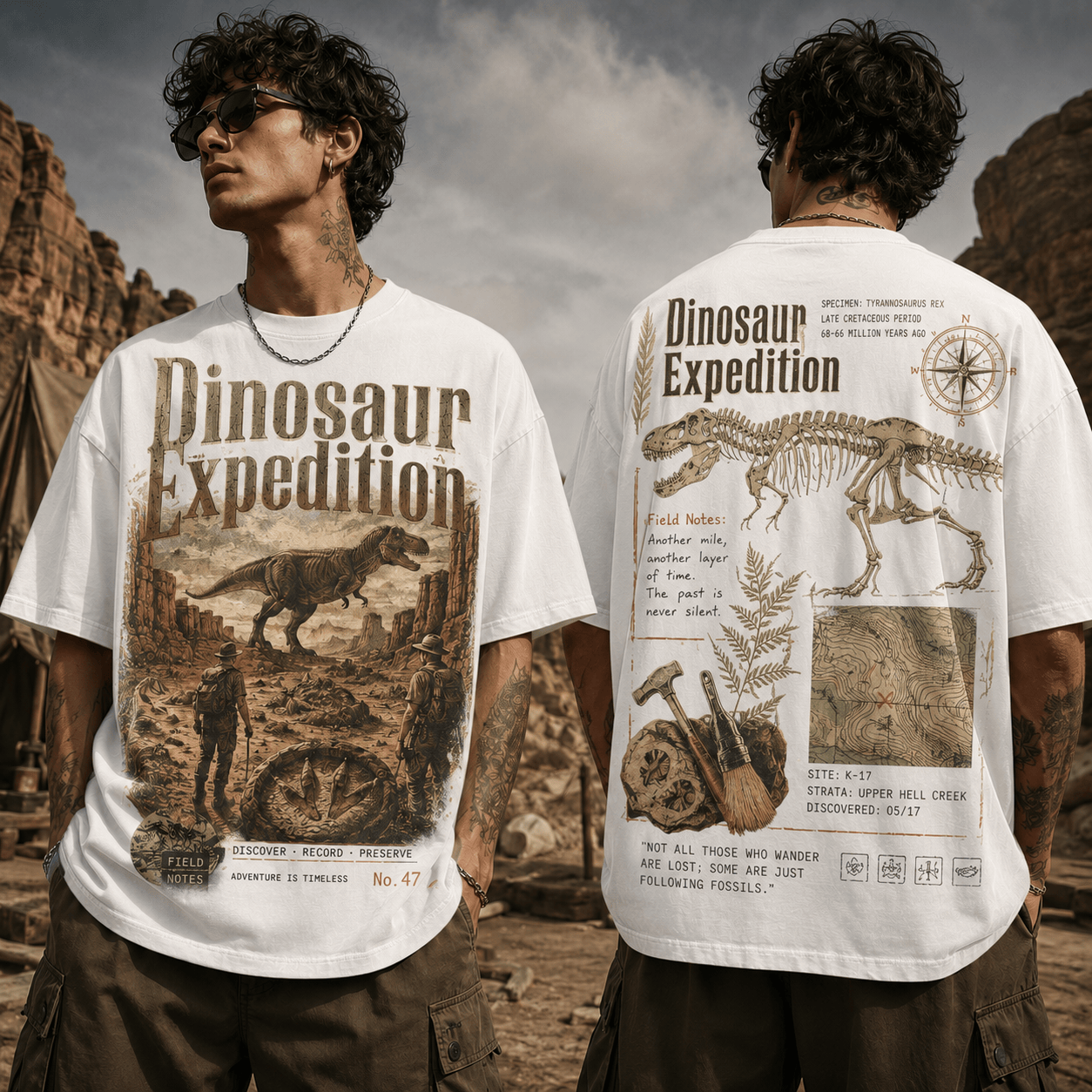 Vintage Dinosaur Expedition T-Rex Fossil Paleontology Retro Aesthetic Oversized Graphic T-Shirt Vintage Dinosaur Expedition T-Rex Fossil Paleontology Retro Aesthetic Oversized Graphic T-Shirt
