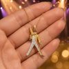 Freddie Mercury Queen Rock Legend Iced Out Gold Diamond Pendant Necklace
