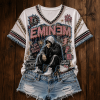 Eminem Slim Shady Pearl Embellished Y2K Hip Hop Graphic Premium V-neck Shirt